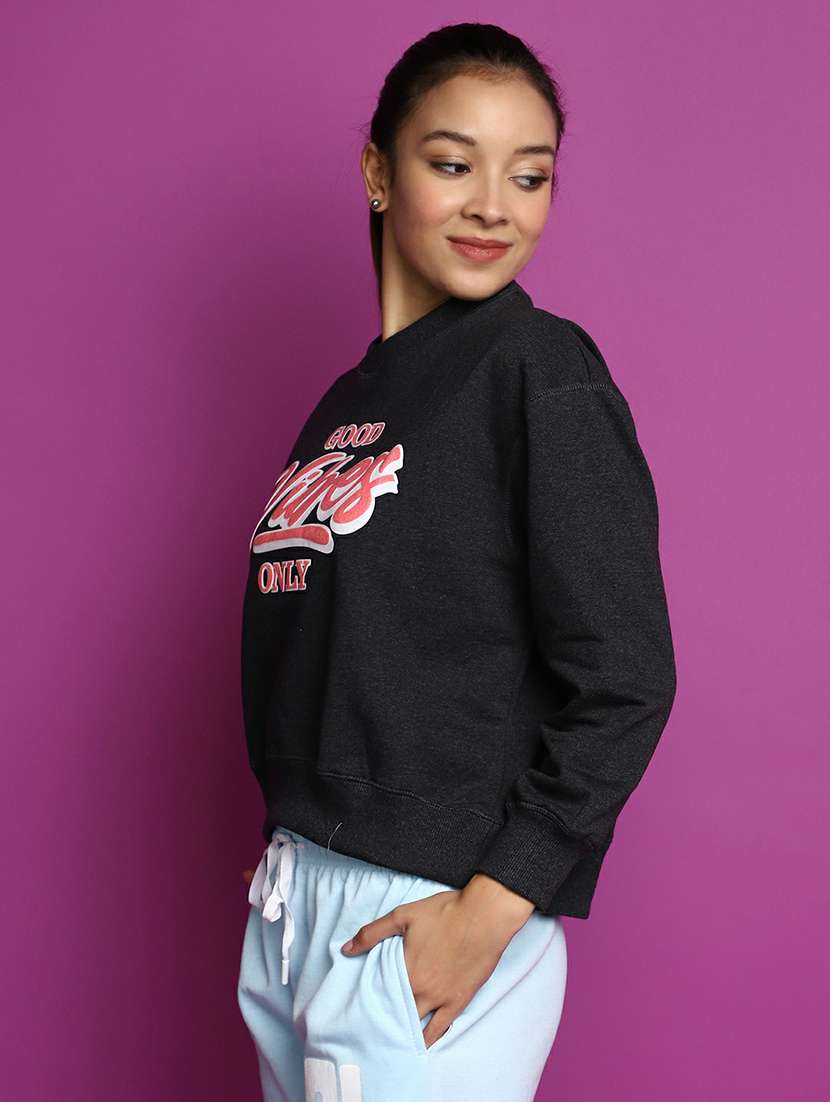 women front print crew neck sweatshirt - 20595050 -  Standard Image - 1