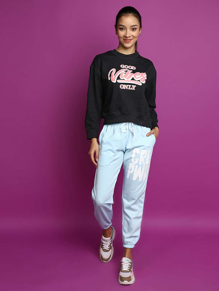 women front print crew neck sweatshirt - 20595050 -  Standard Image - 4