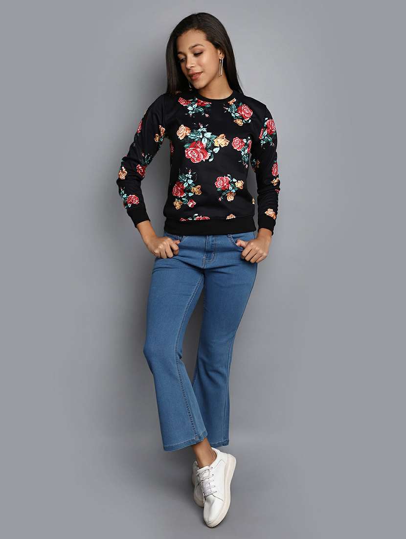 women alll over print crew neck sweatshirt - 20595051 -  Standard Image - 4