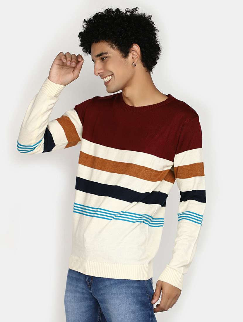 men striped long sleeve regular fit pullover  - 20595118 -  Standard Image - 1