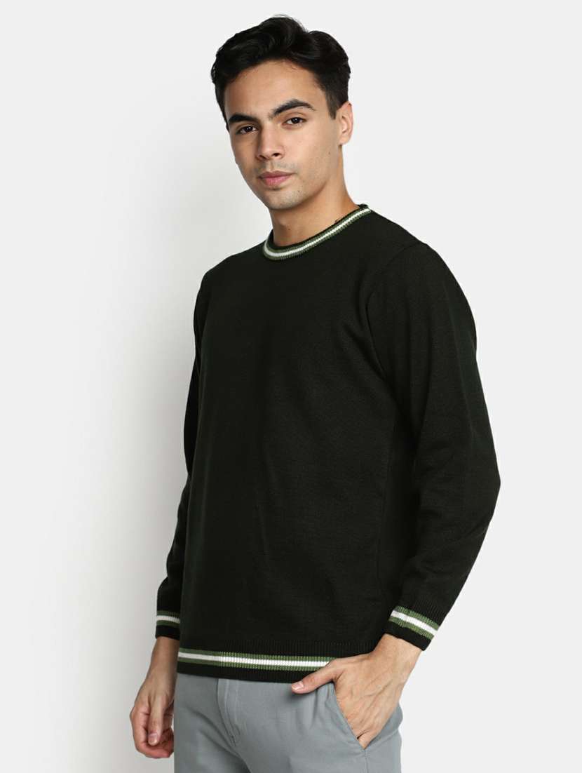 men solid long sleeve regular fit pullover  - 20595133 -  Standard Image - 1
