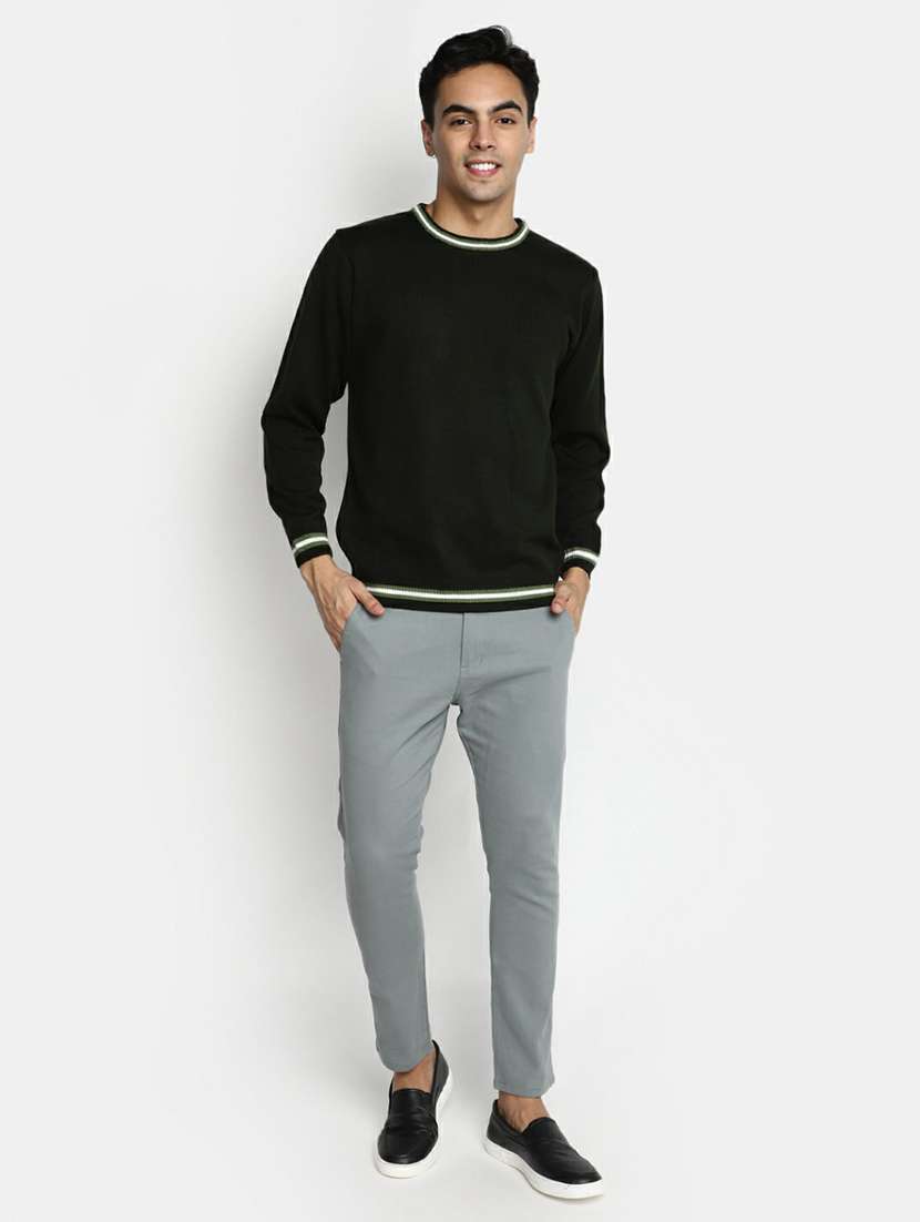 men solid long sleeve regular fit pullover  - 20595133 -  Standard Image - 4