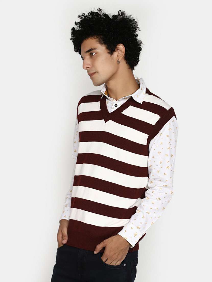 men striped sleeveless regular fit pullover  - 20595149 -  Standard Image - 1