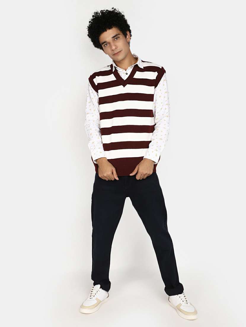men striped sleeveless regular fit pullover  - 20595149 -  Standard Image - 4