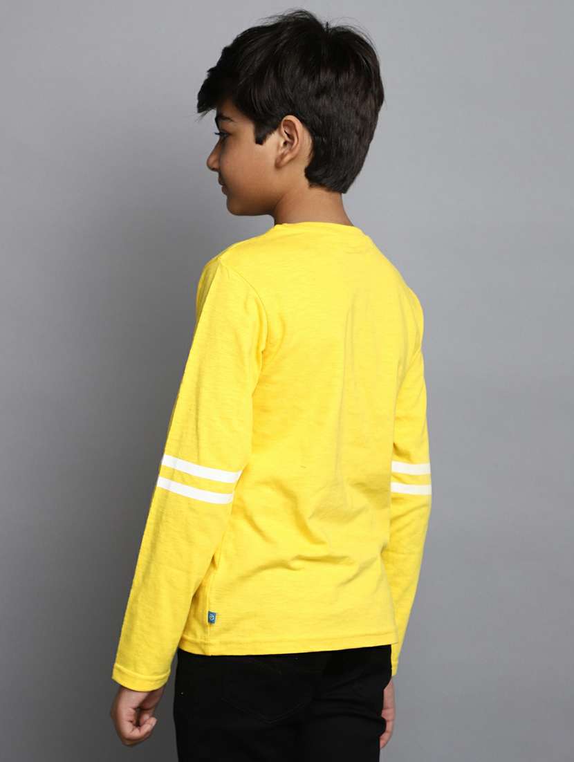 boys placement printed sleeve stripe detailed t-shirt - 20595216 -  Standard Image - 1