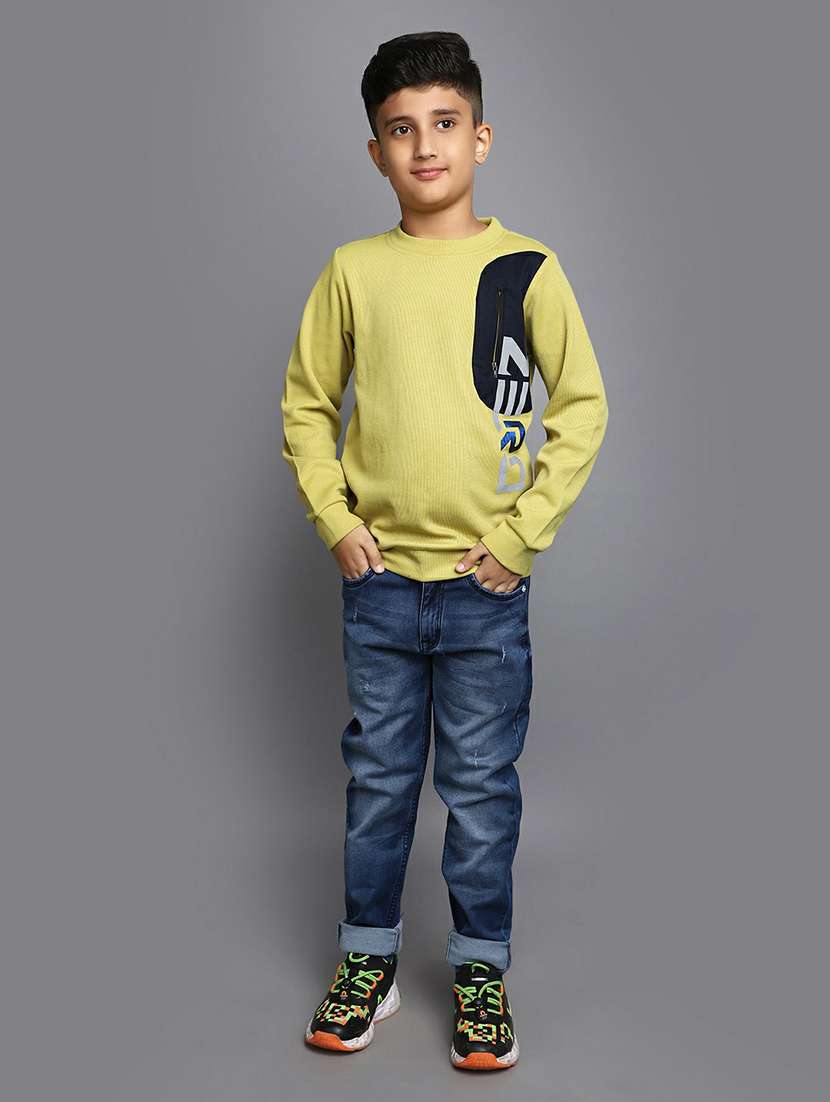 boys yellow full sleeve t-shirt - 20595229 -  Standard Image - 4