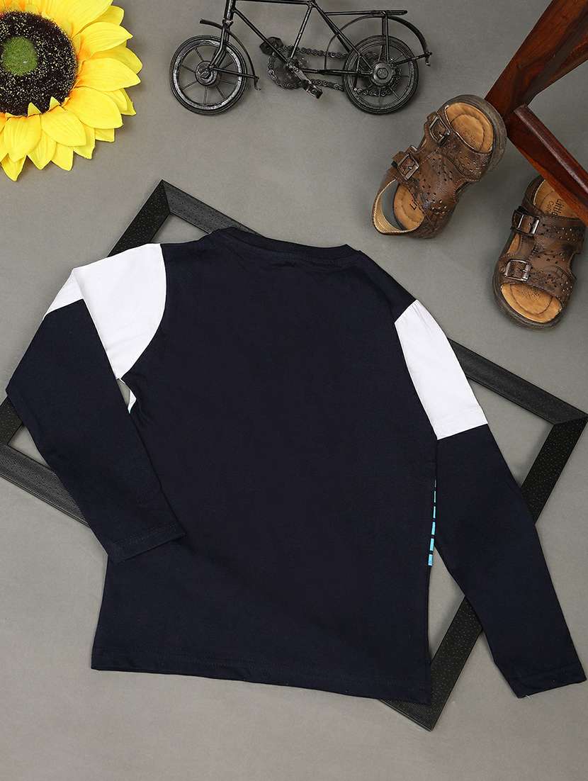 boys round neck striped regular t-shirt - 20595234 -  Standard Image - 1