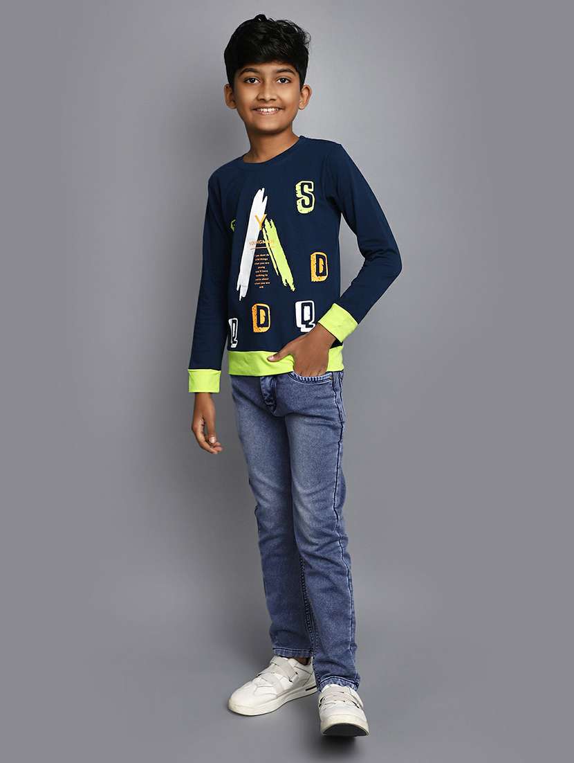 boys teal blue & lime printed t-shirt - 20595238 -  Standard Image - 4