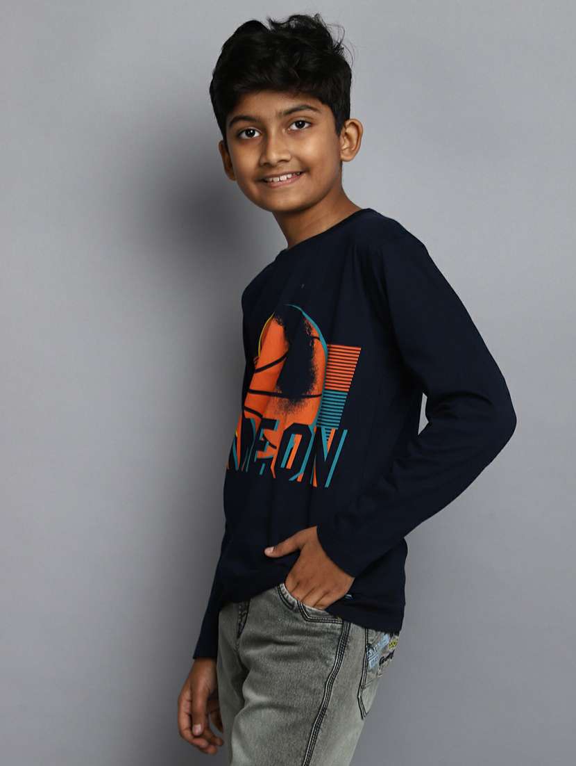 boys front graphic printed t-shirt - 20595242 -  Standard Image - 1
