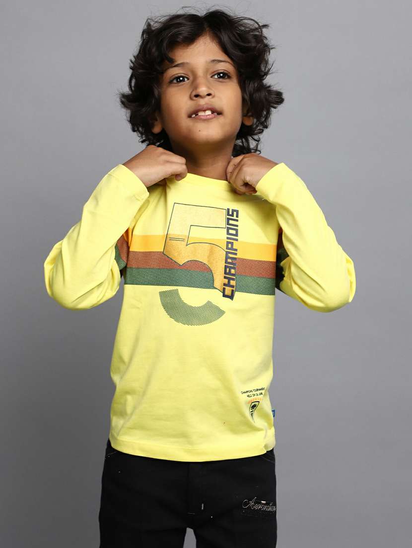 boys round neck typographic regular sweatshirt