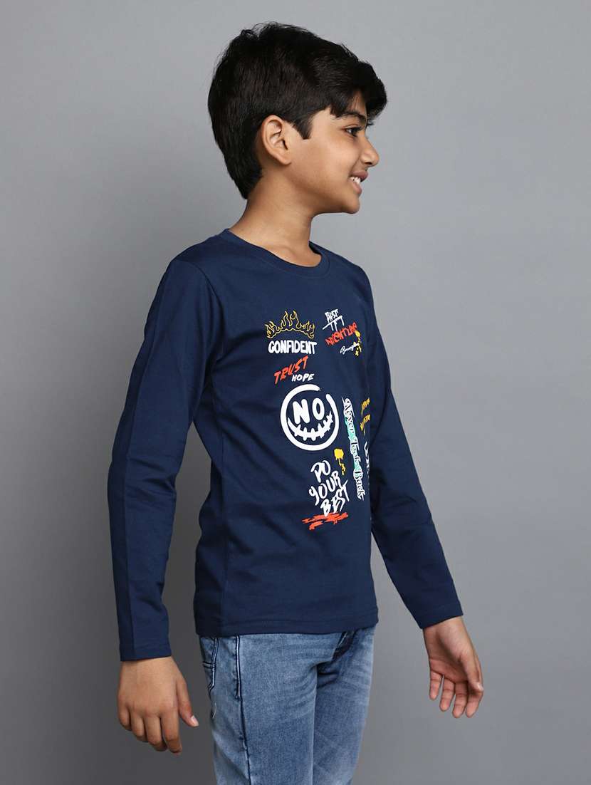 boys long sleeved front print t-shirt - 20595261 -  Standard Image - 1