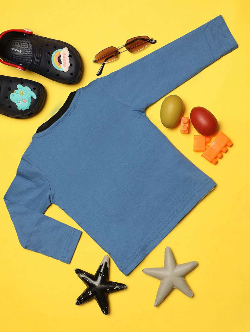 boys round neck typographic full sleeve t-shirt - 20595291 -  Standard Image - 1