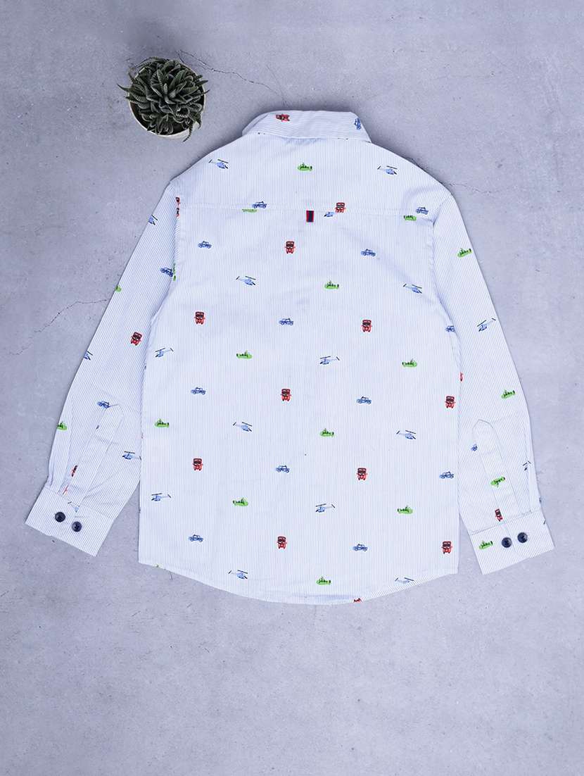 light blue printed cotton shirt - 20595427 -  Standard Image - 1