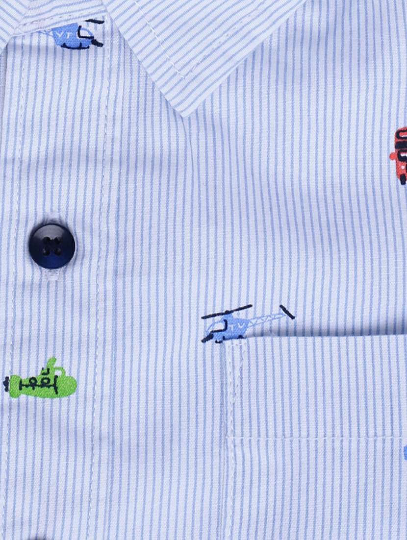 light blue printed cotton shirt - 20595427 -  Standard Image - 4