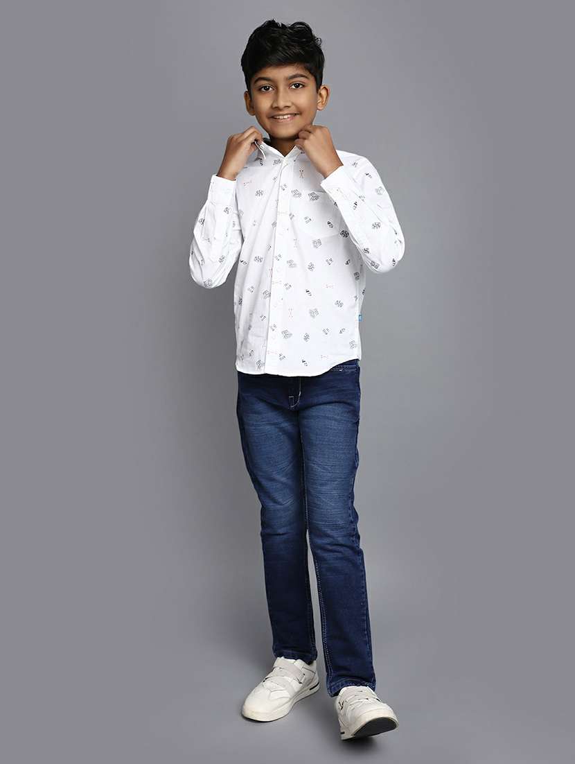 boys white printed shirt - 20595433 -  Standard Image - 4