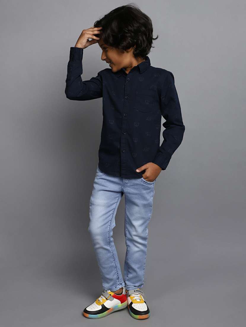 boys blue printed shirt - 20595448 -  Standard Image - 4