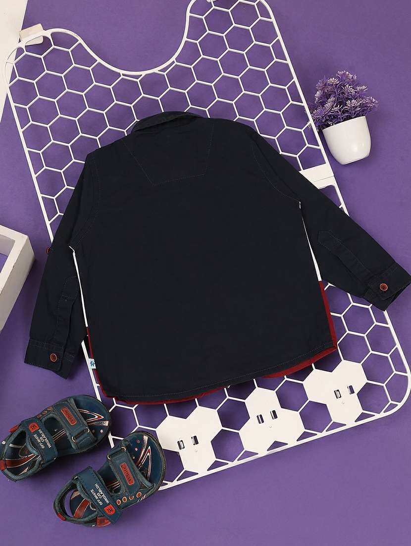 multi color block full sleeve shirt - 20595455 -  Standard Image - 1