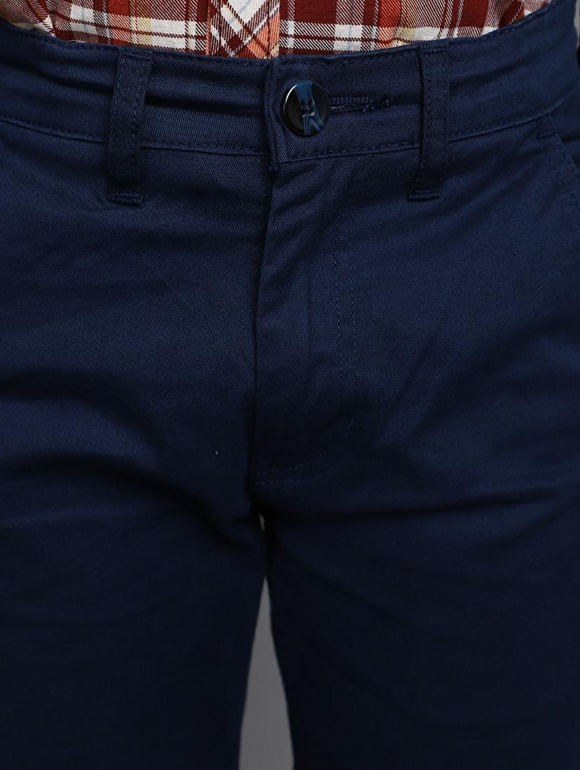 boys blue solid regular chinos - 20595492 - Standard Image - 4