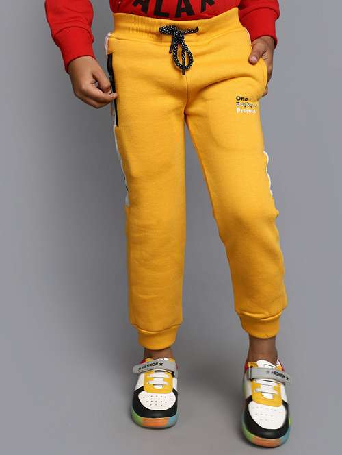 boys yellow side taped joggers - 20595518 - Standard Image - 0