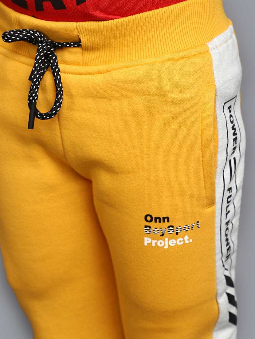boys yellow side taped joggers - 20595518 - Standard Image - 4