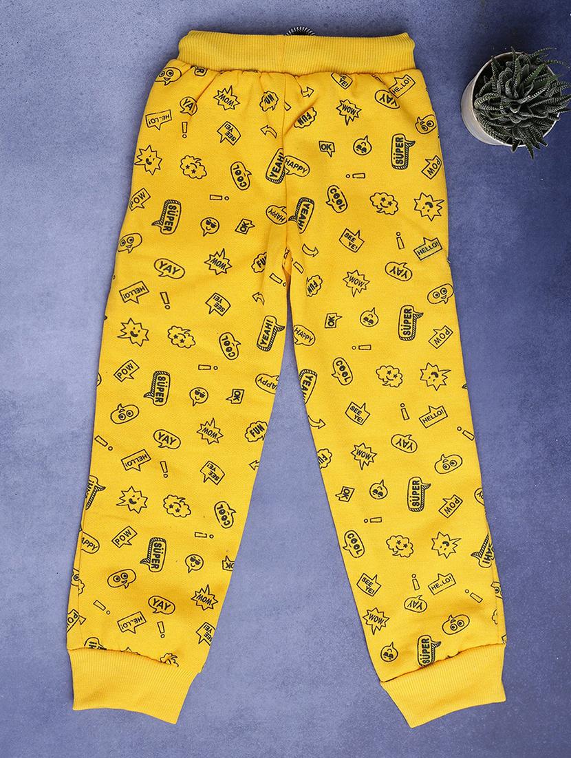 yellow cotton printed joggers - 20595540 - Standard Image - 1