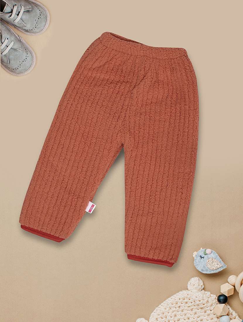 self design brown casual trouser - 20595570 - Standard Image - 1