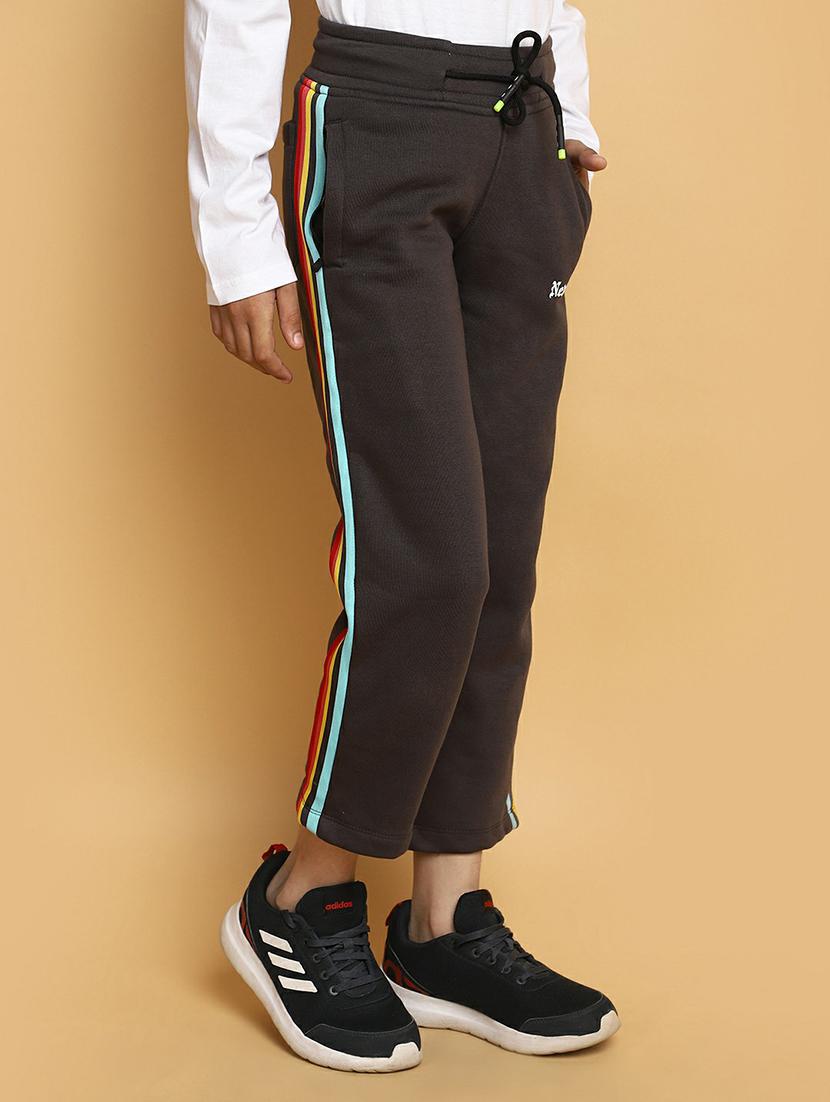 boys brown side taped track pant - 20595584 - Standard Image - 1