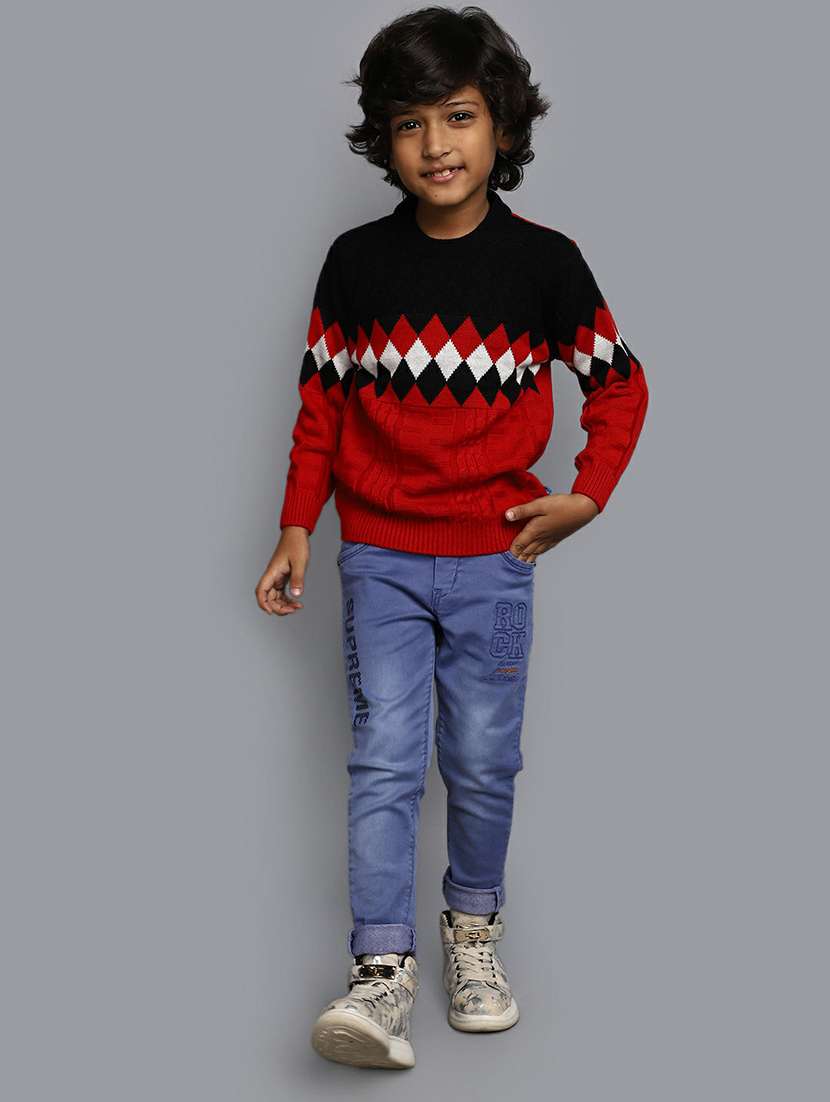 boys round neck printed sweater - 20595694 -  Standard Image - 4