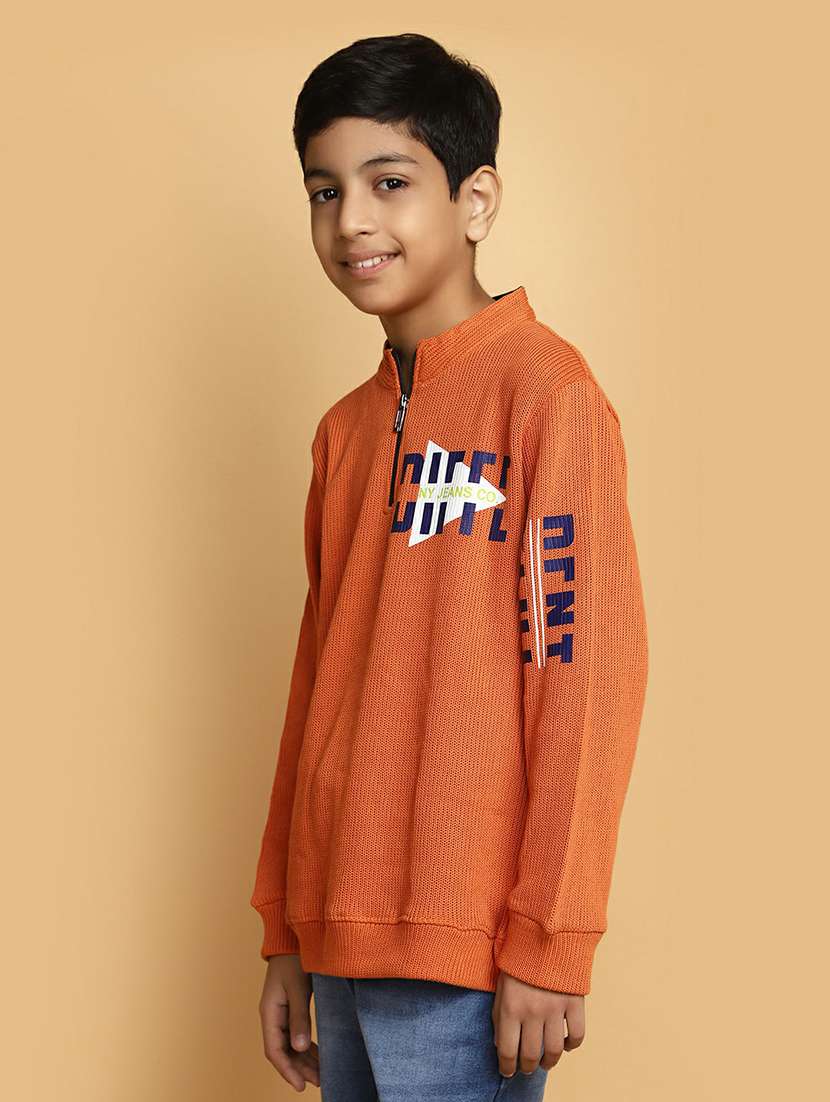 boys orange acrylic sweater - 20595721 -  Standard Image - 1
