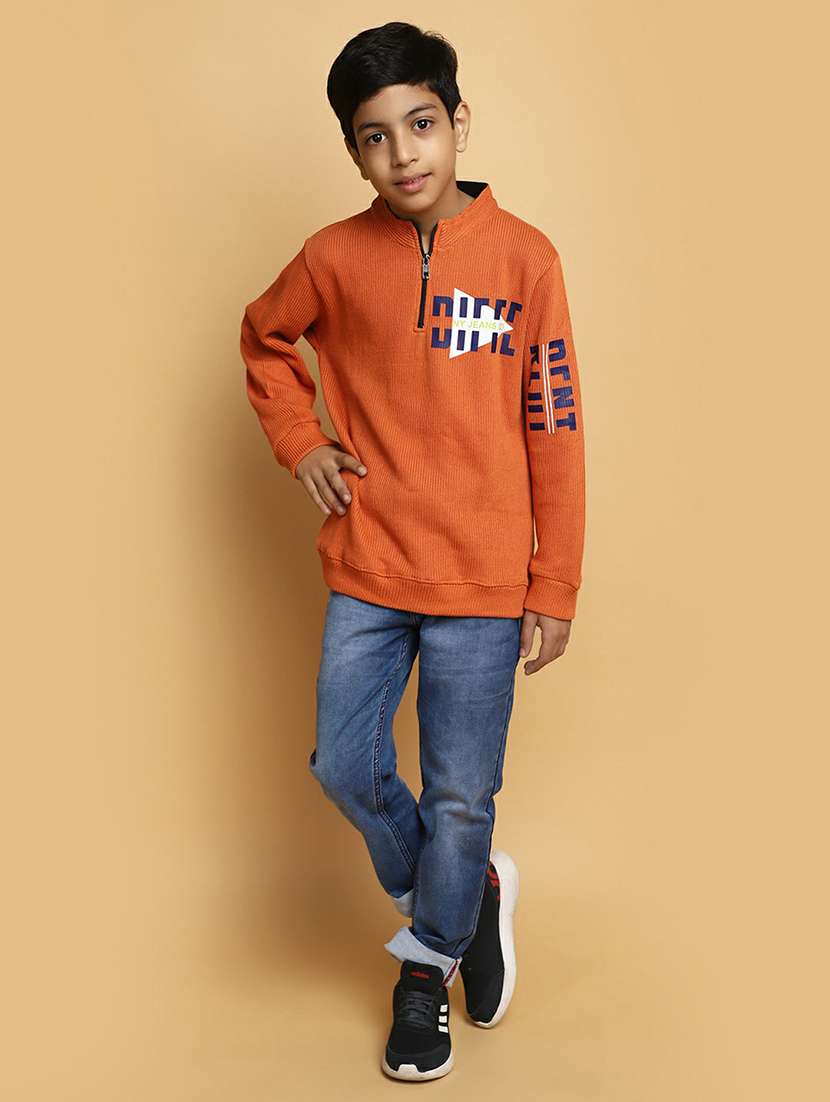 boys orange acrylic sweater - 20595721 -  Standard Image - 4