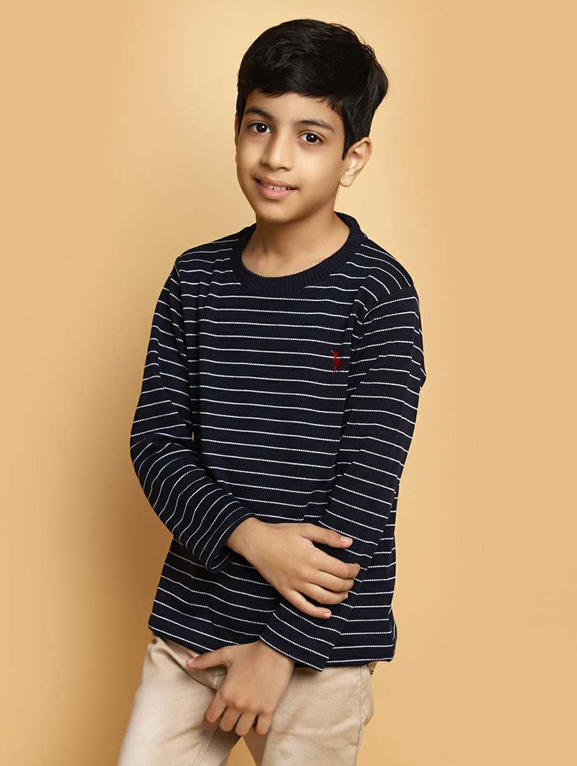 boys navy & white striped sweater - 20595722 -  Standard Image - 1