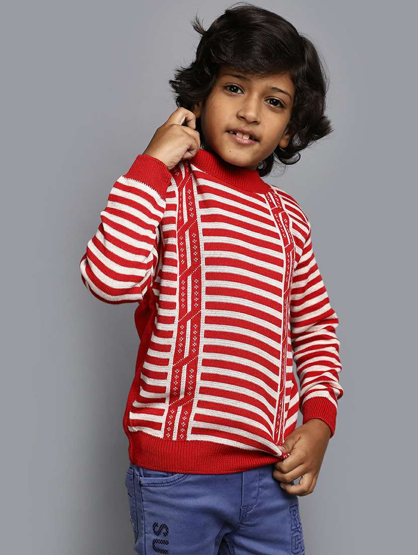 boys red & white striped sweater - 20595736 -  Standard Image - 1