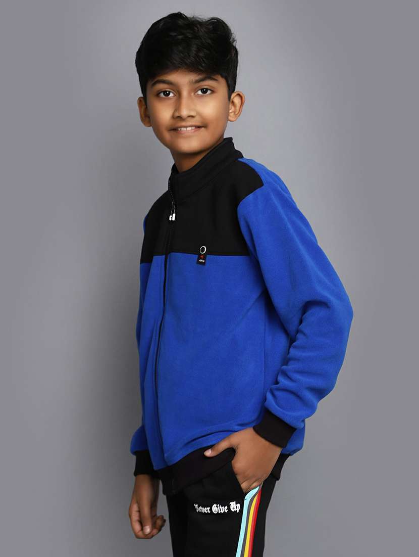 boys blue & black zipper sweatshirt - 20595815 - Standard Image - 1