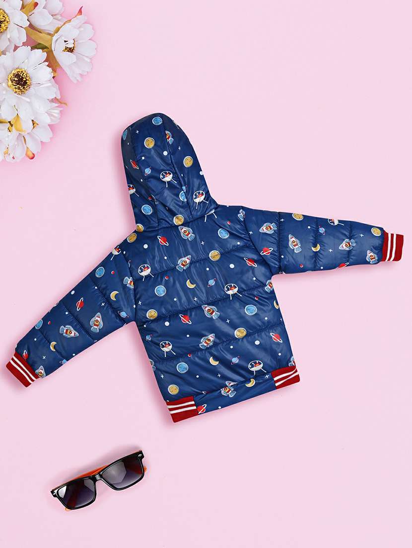 blue printed cotton quilted jacket - 20595896 -  Standard Image - 1