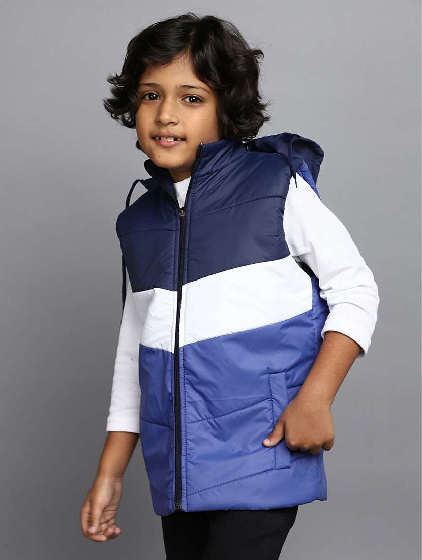 boys color block sleeveless quilted jacket - 20595912 -  Standard Image - 1