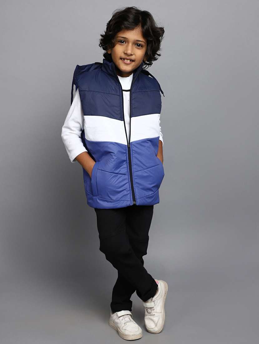 boys color block sleeveless quilted jacket - 20595912 -  Standard Image - 4