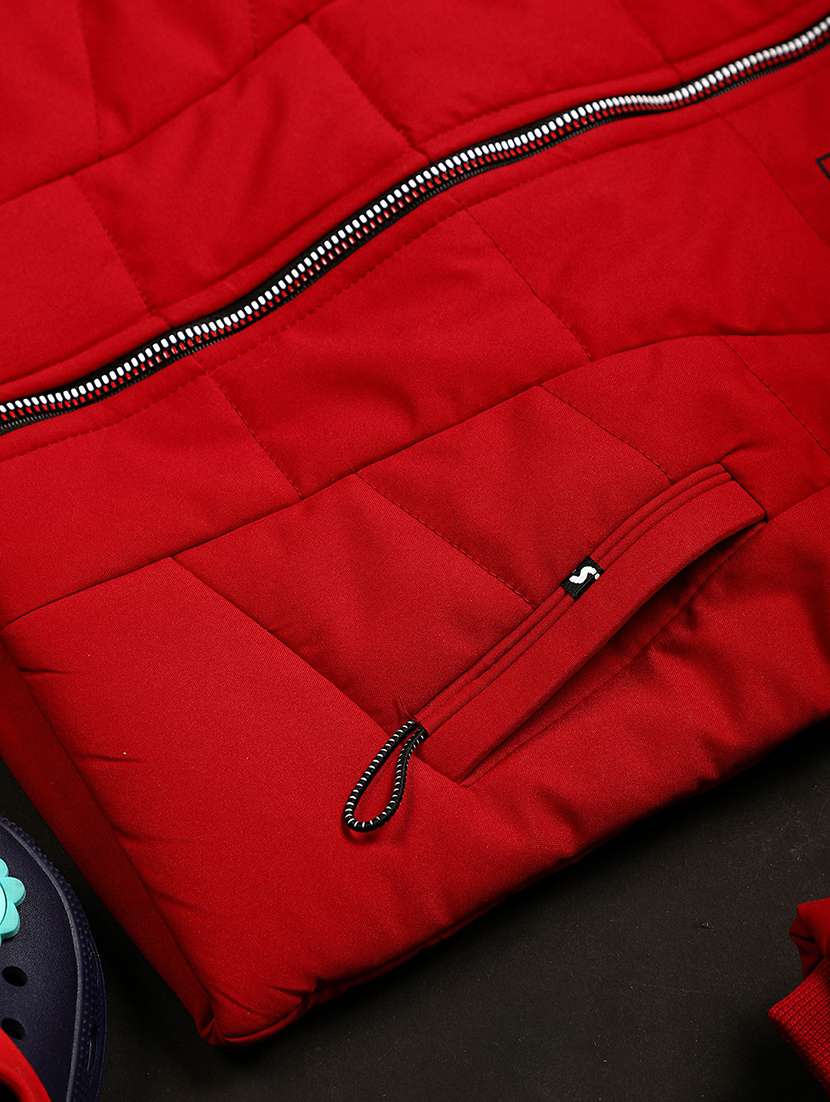 boys red quilted jacket - 20595915 -  Standard Image - 4