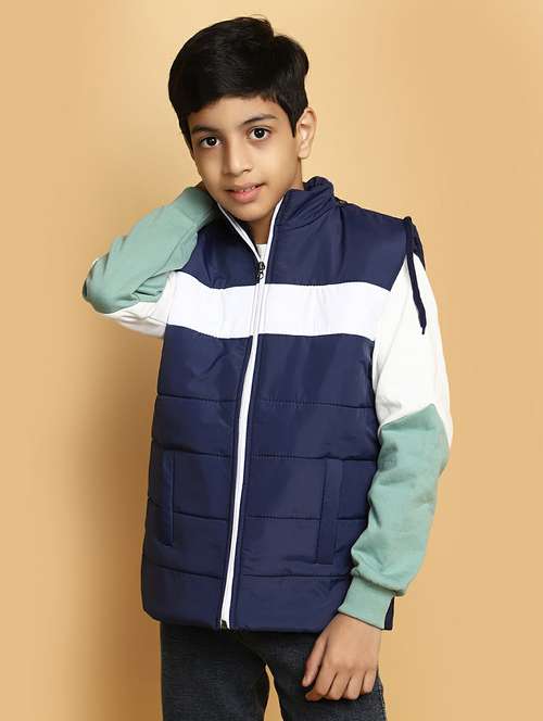 boys color block sleeveless quilted jacket - 20595917 - Standard Image - 0