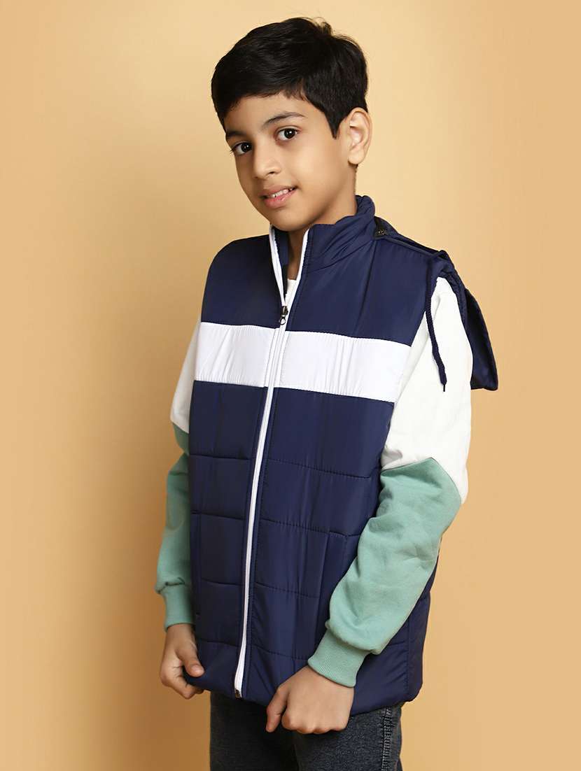 boys color block sleeveless quilted jacket - 20595917 -  Standard Image - 1