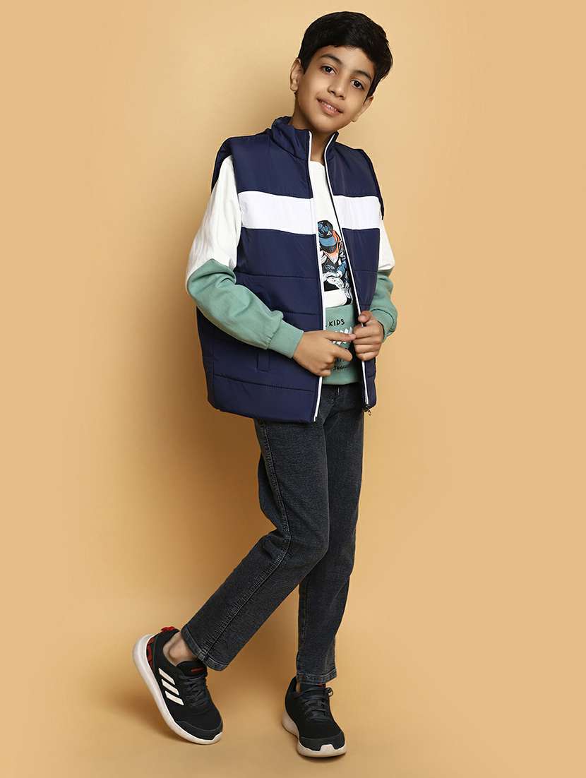 boys color block sleeveless quilted jacket - 20595917 -  Standard Image - 4
