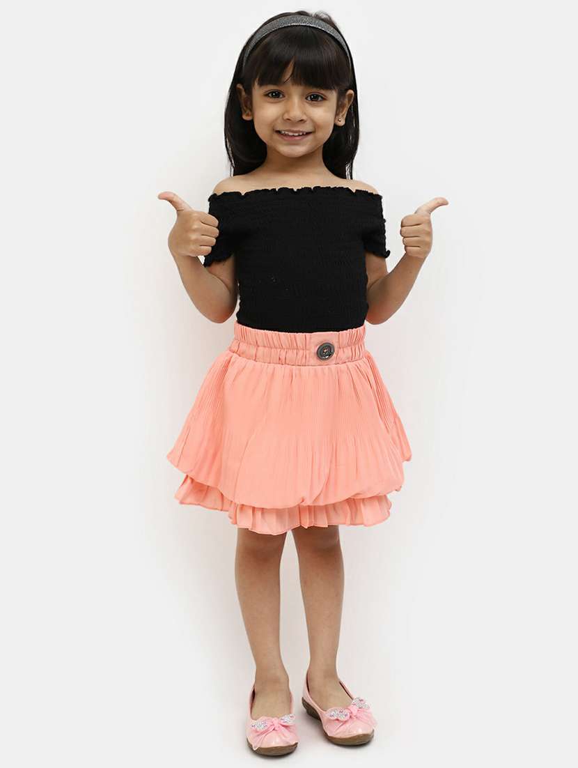 girls coral solid color pleated skirt - 20595943 -  Standard Image - 4