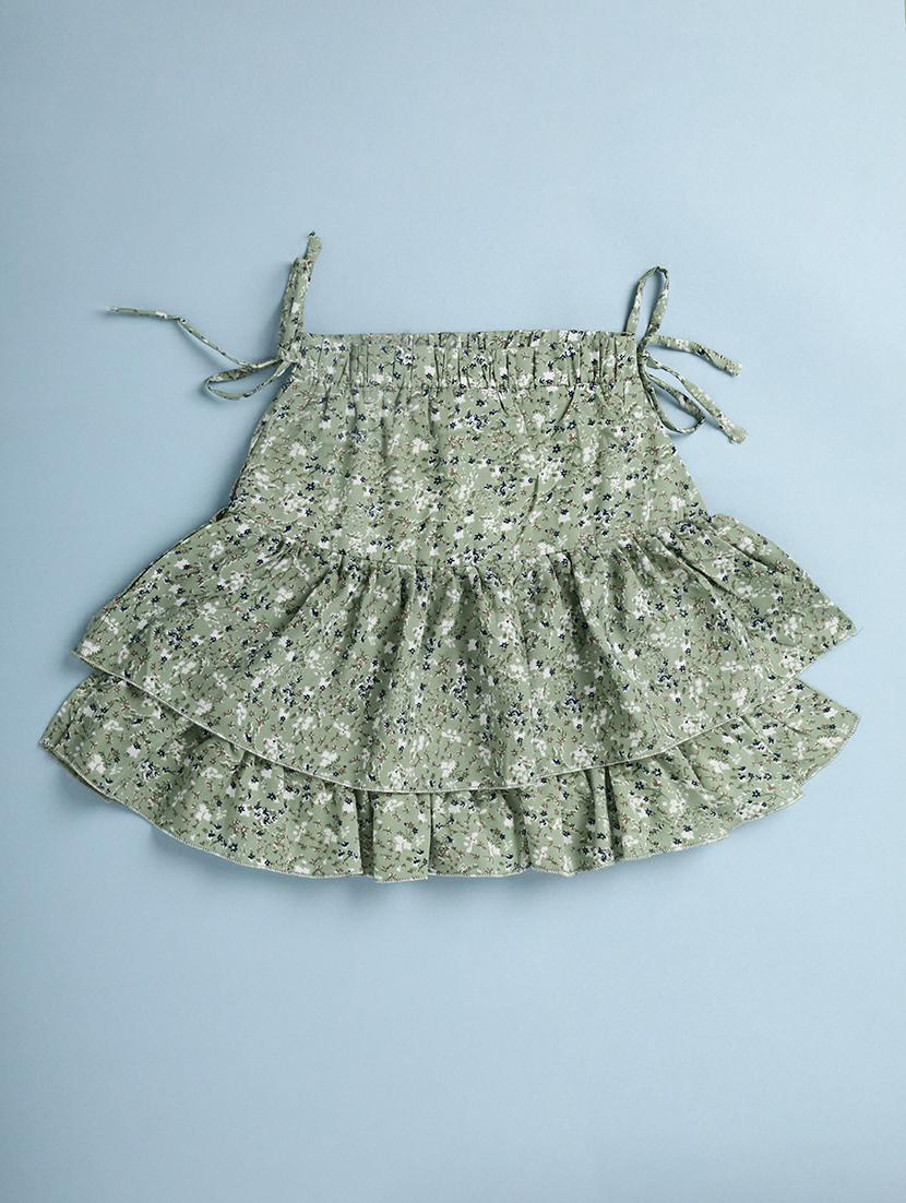 kids floral printed layered regular skirt - 20595952 - Standard Image - 1