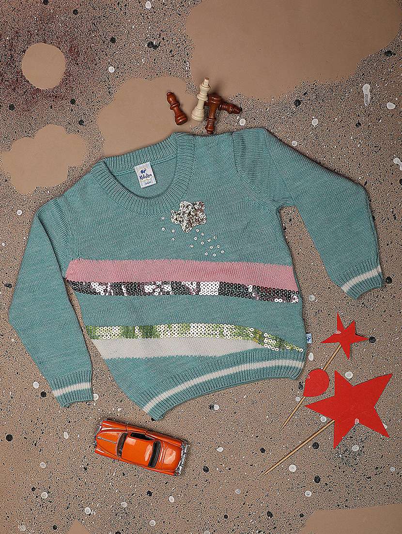 multi colored sequined sweater