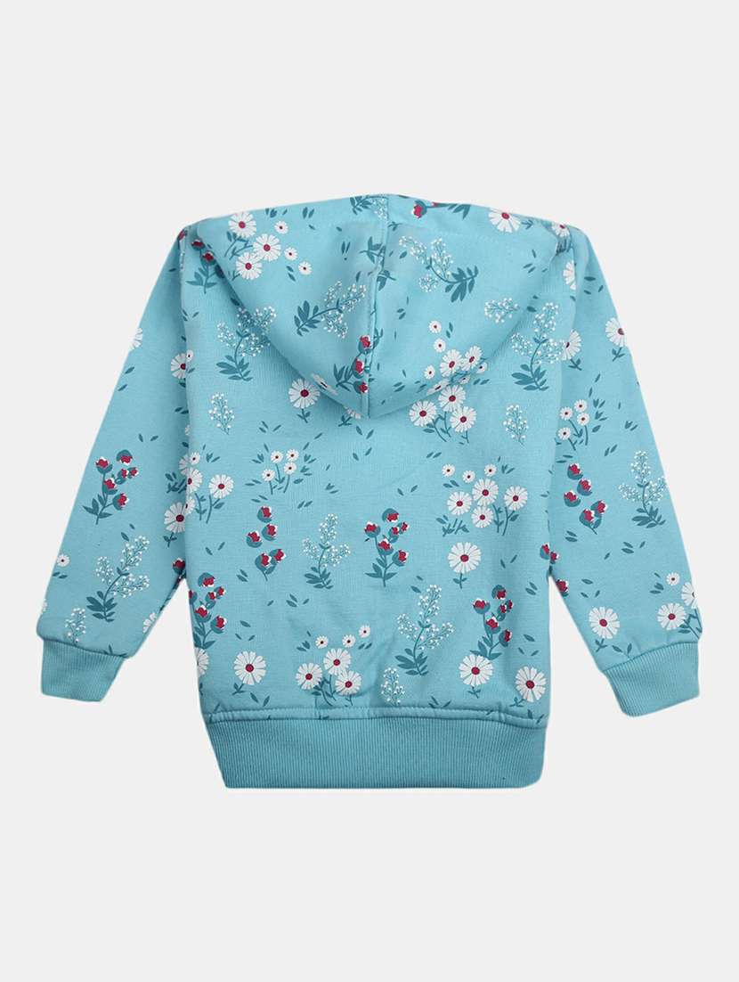 light blue printed hooded sweatshirt - 20596007 -  Standard Image - 1