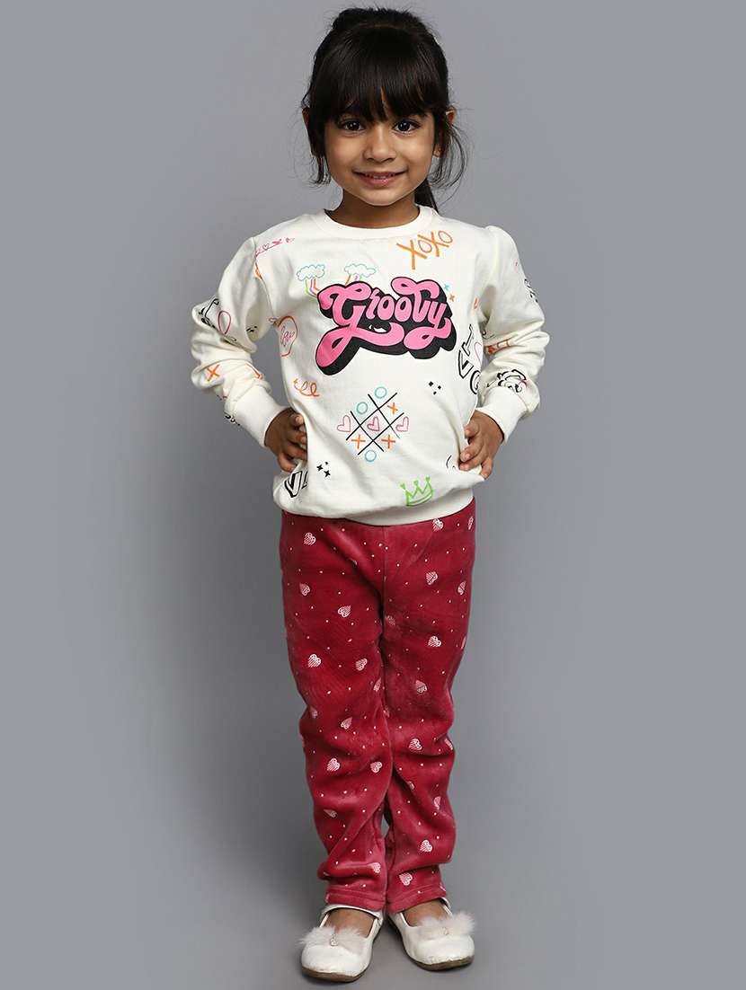 girls off-white printed sweatshirt - 20596037 - Standard Image - 4