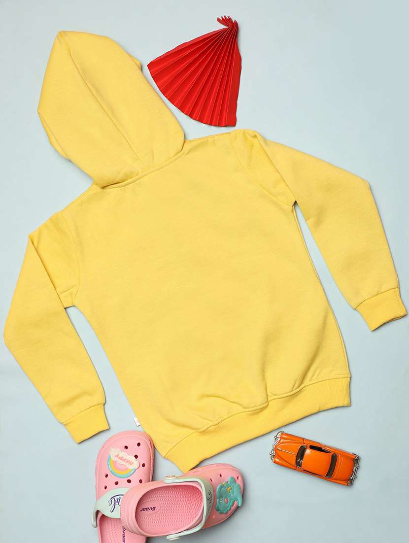 girls yellow graphic hooded sweatshirt - 20596042 - Standard Image - 1