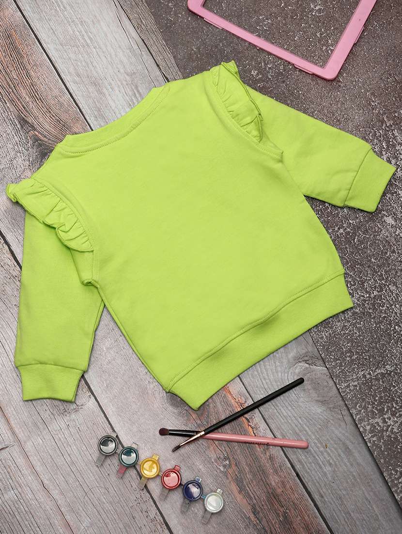 kids green front print detailed sweatshirt - 20596060 - Standard Image - 1