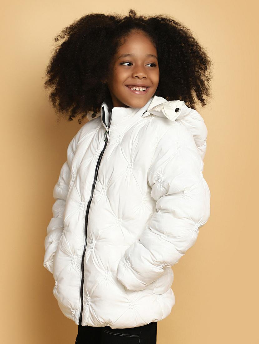 kids white solid detachable hooded jacket - 20596098 - Standard Image - 1