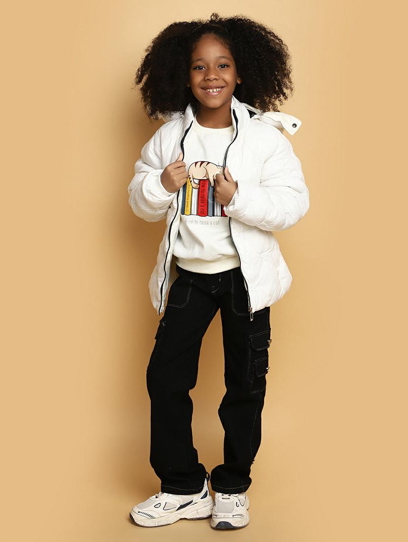 kids white solid detachable hooded jacket - 20596098 - Standard Image - 4