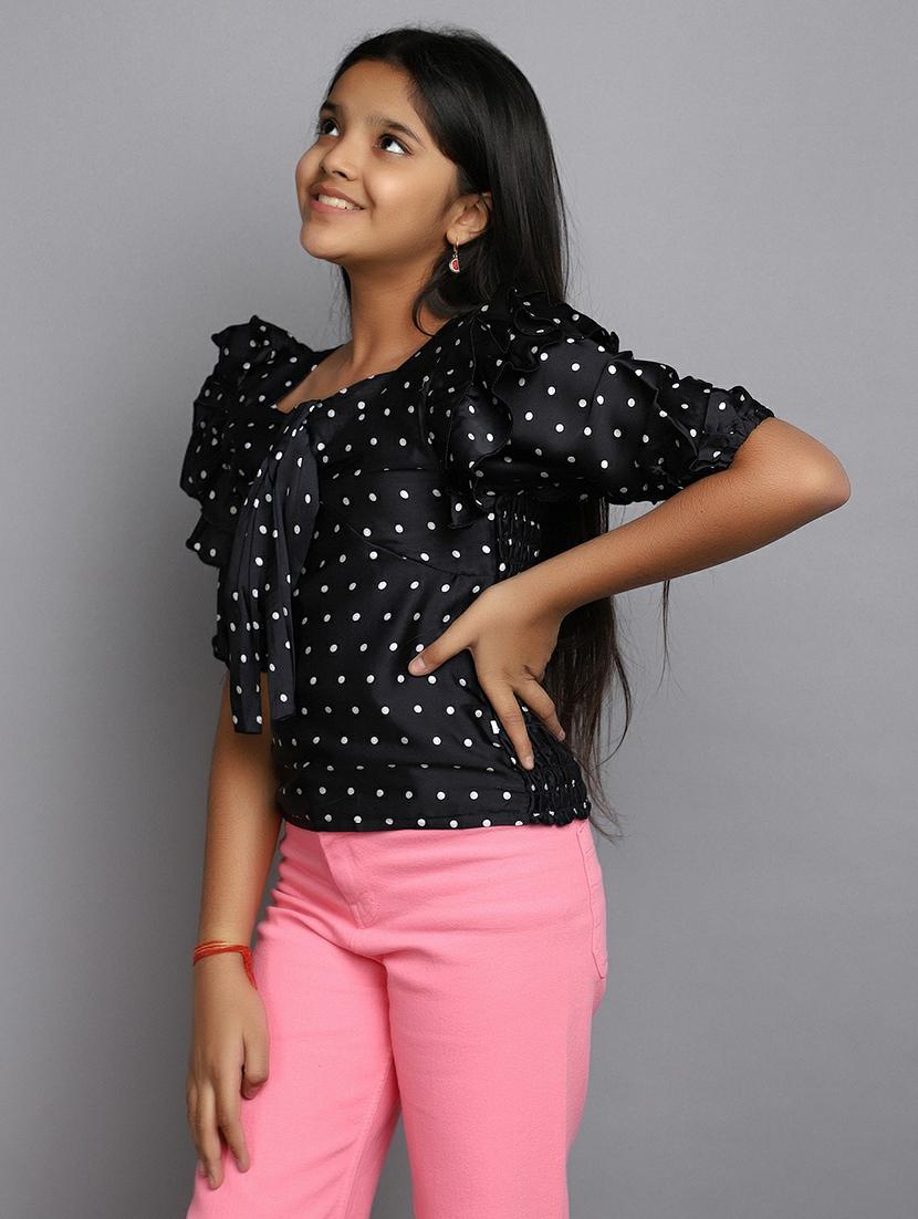 girls tie up neck top - 20596127 - Standard Image - 1